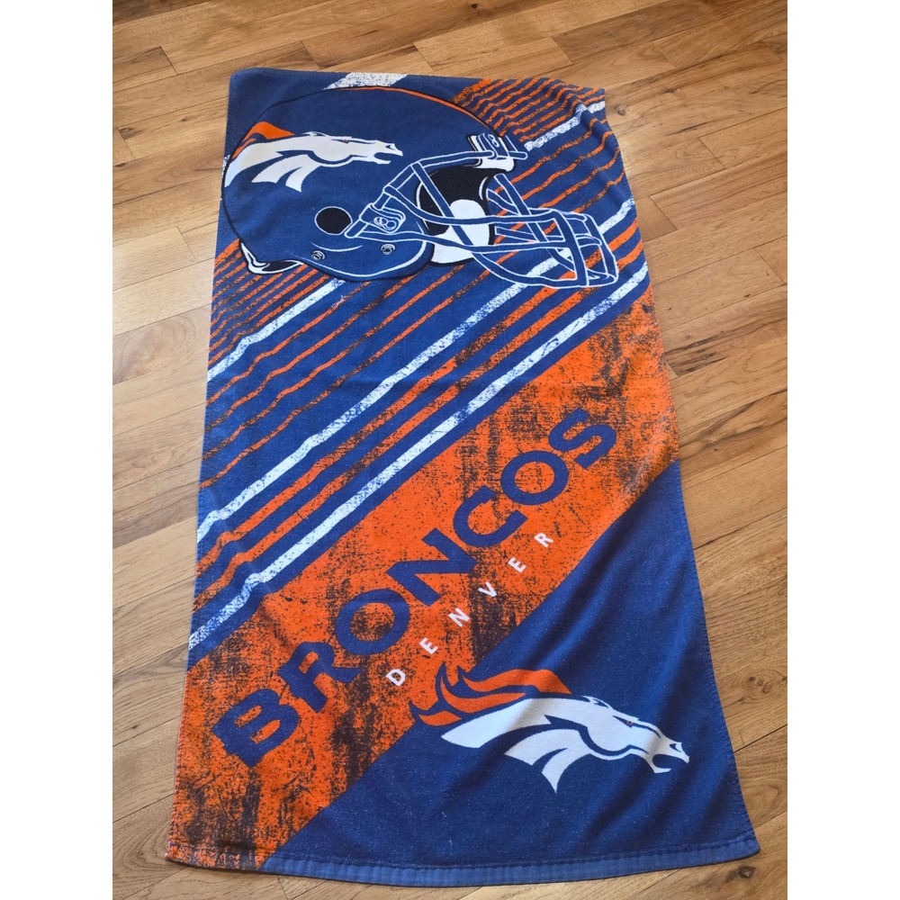 Denver Broncos Beach‎ Towel NFL The Northwest Company Navy Blue Orange 26x52